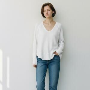 Free People We The Free Catalina Thermal Tunic Top in White Size M